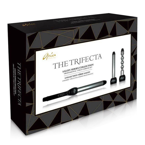 Aria Beauty The Trifecta Salon Series Collection Professional 3 Piece Curler Set